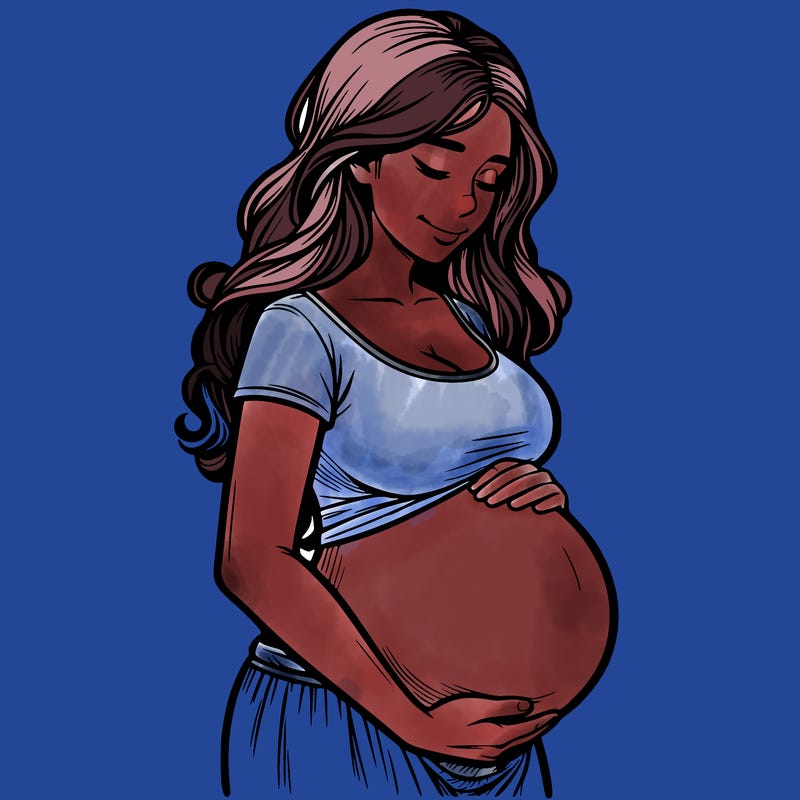 woman heavily pregnant realistic