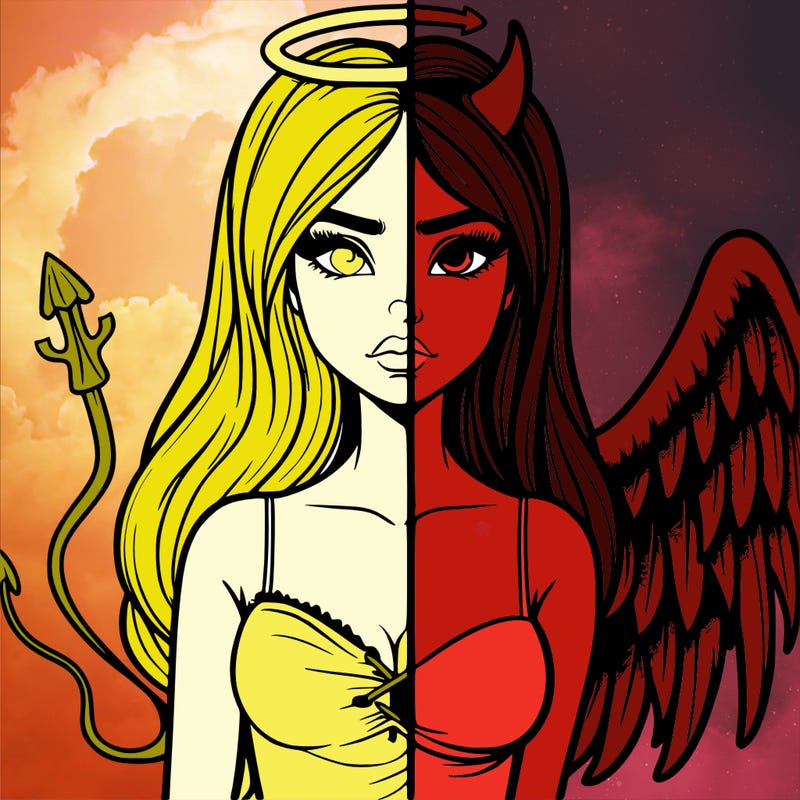 devil vs angel realistic girl