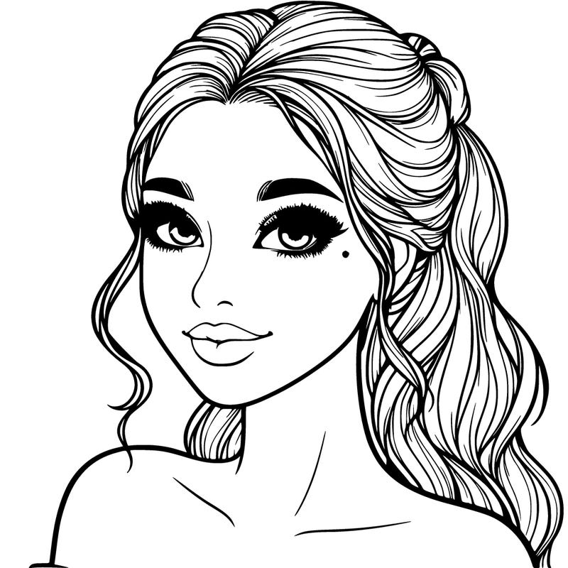 realistic girl with makeup pretty and freckles