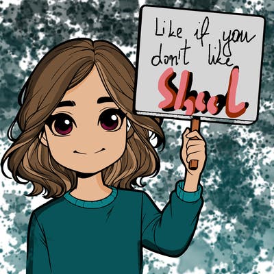 realistic girl holding up a sign