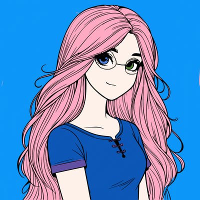 realistic teenage girl with long hair