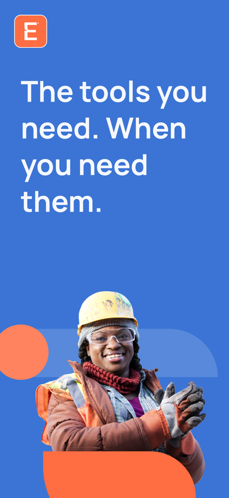 Female industrial worker in safety gear on the Empower by ISN app screen