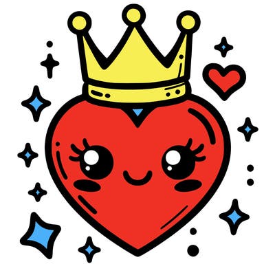 heart with queen crown