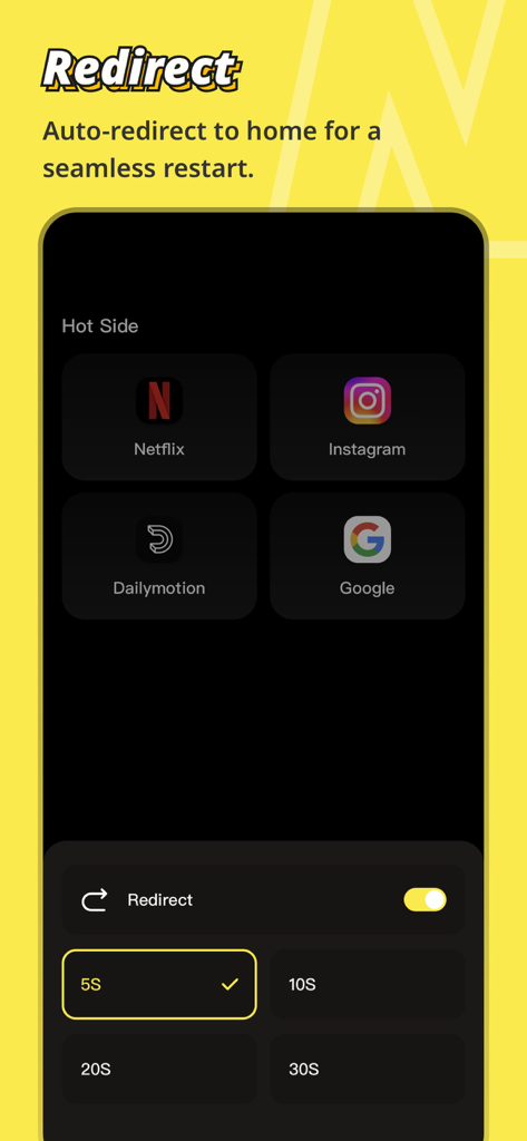 Nimbo-UltraBrowse - Interfaz de Nimbo UltraBrowse mostrando la configuración de redirección automática a la página de inicio