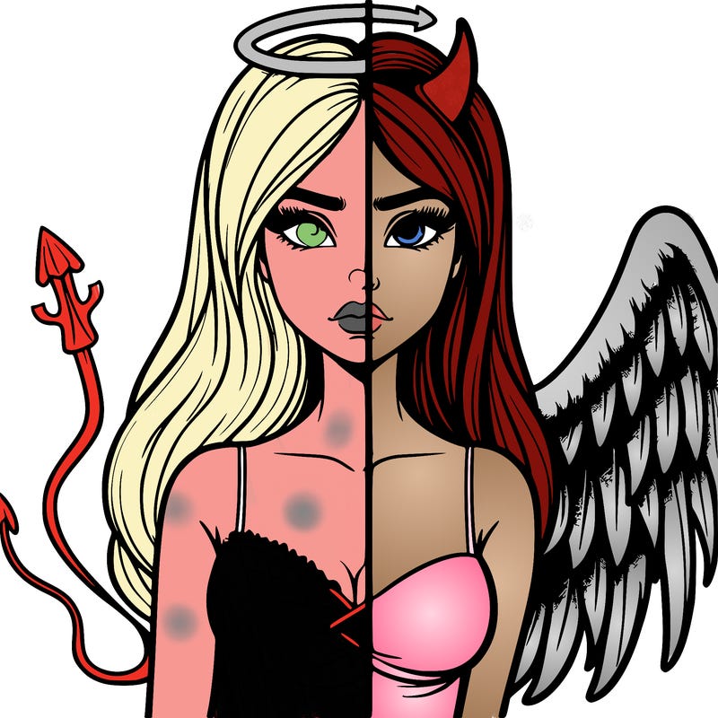 devil vs angel realistic girl