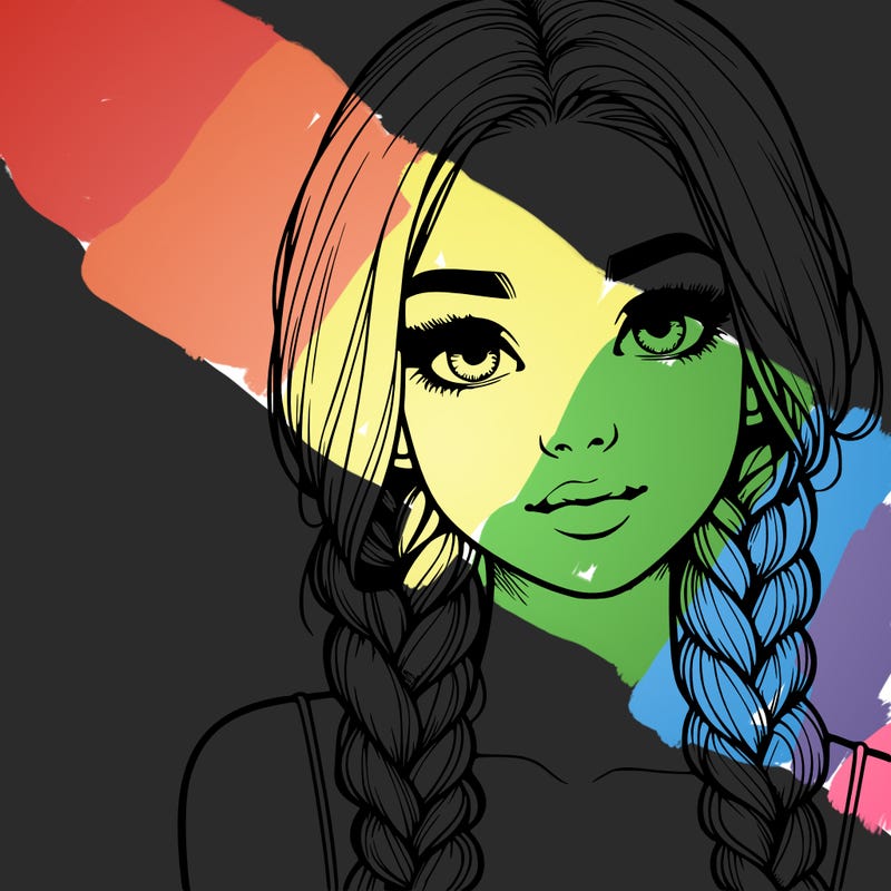 realistic girl with braids