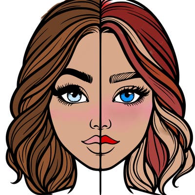 realistic girl split half