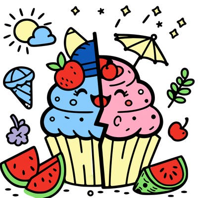 summer cupcake split