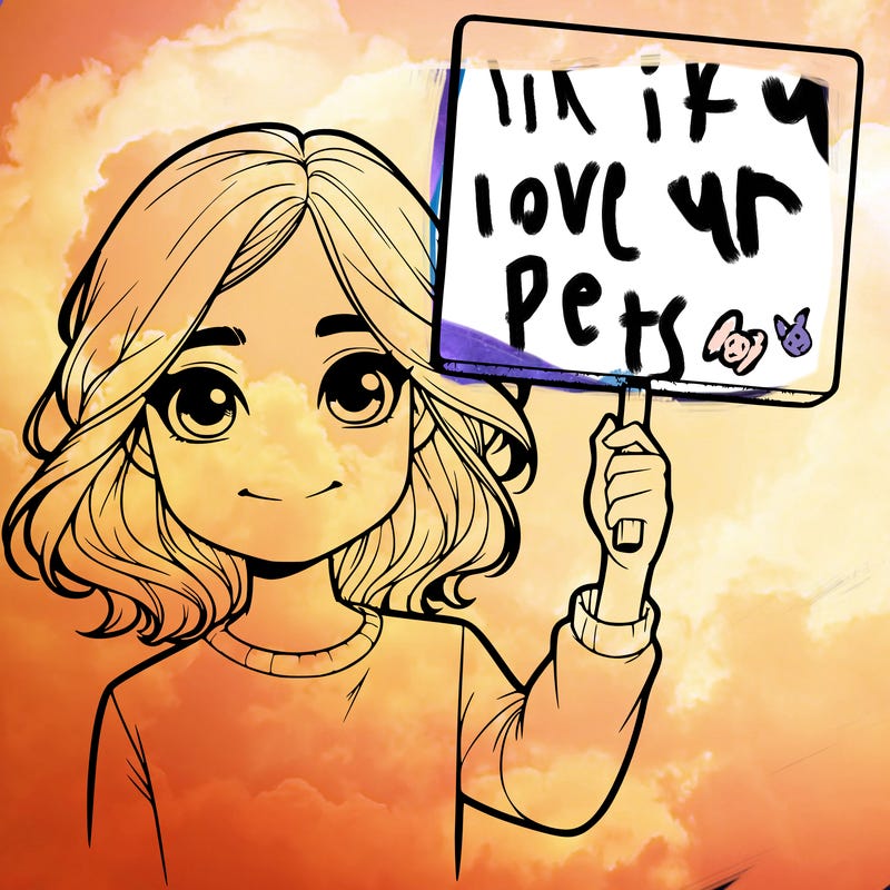 realistic girl holding up a sign