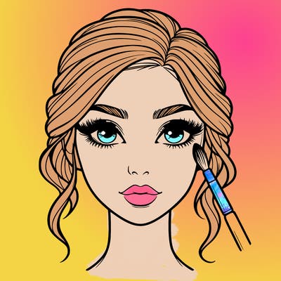 realistic person with makeup