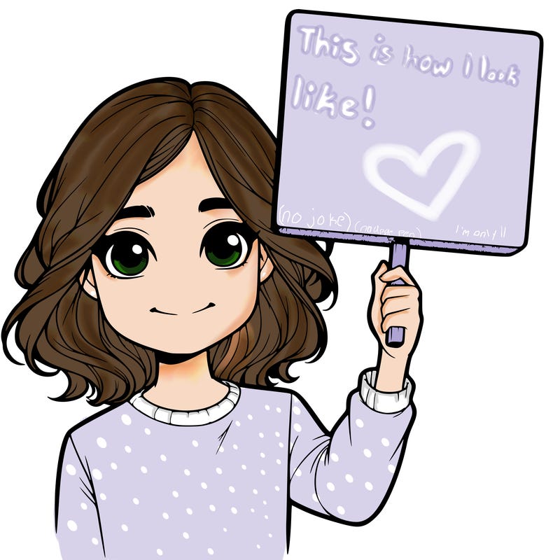 realistic girl holding up a sign