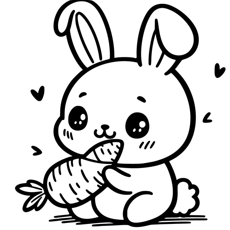 cute bunny eating a carrot