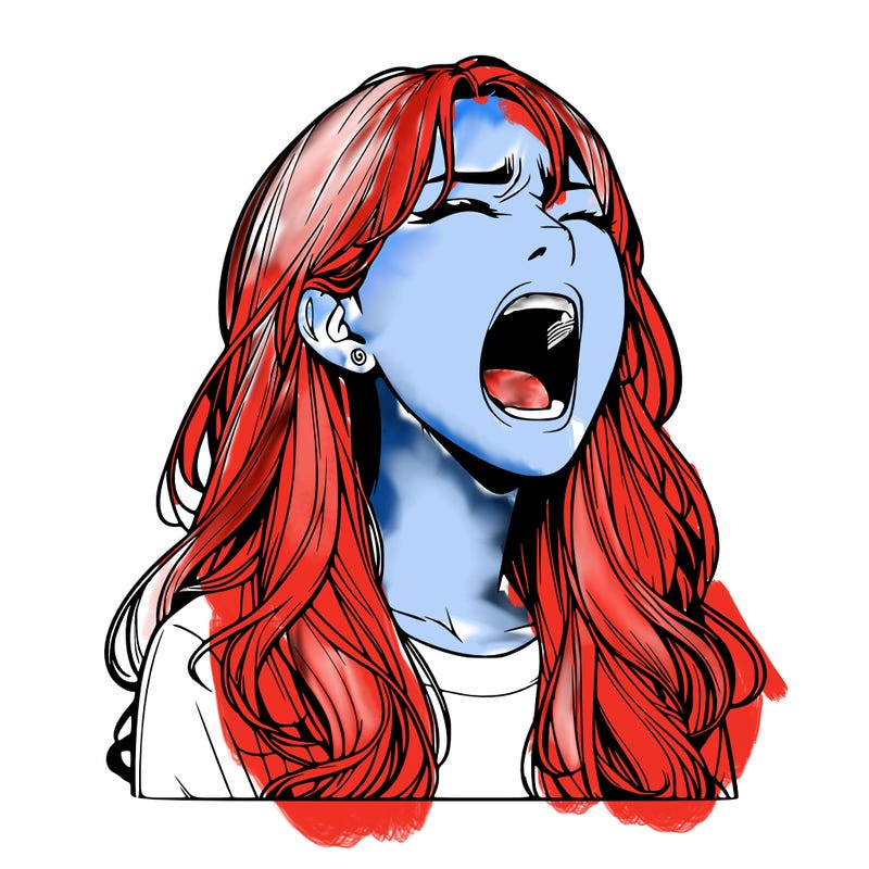 screaming realistic, girl