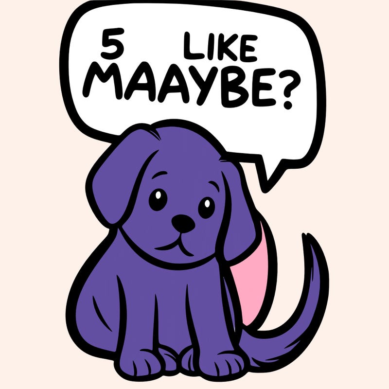 a puppy that says 5 like maybe