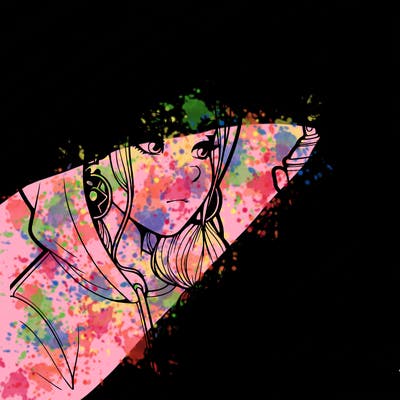 a realistic girl, spray painting