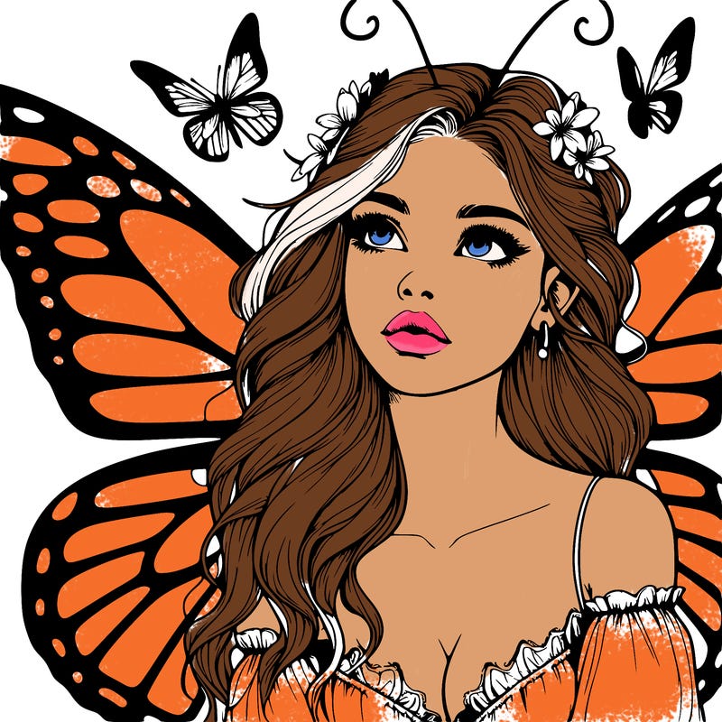 butterfly fairy realistic girl