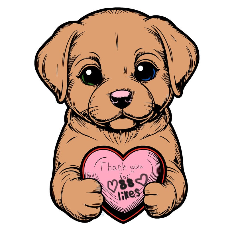 realistic puppy holding a 3d heart