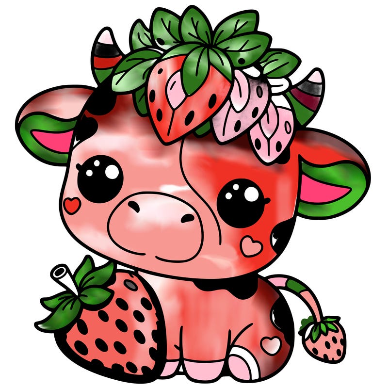cute strawberry cow