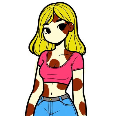 realistic girl wearing a crop top