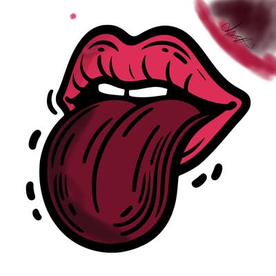 lip tongue sticking out