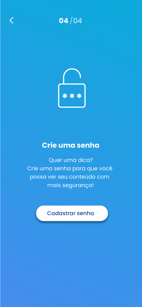 Meu CIEE - Onboarding screen of the Meu CIEE app for creating a secure password