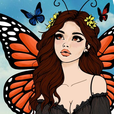 butterfly fairy realistic girl