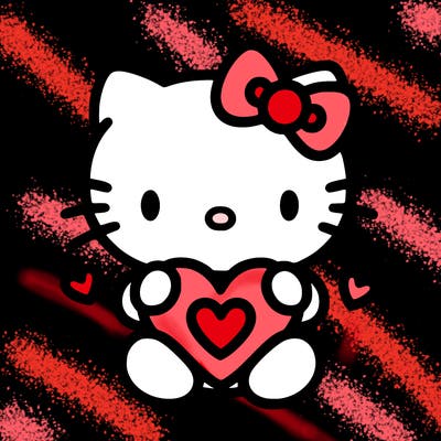 cute hello kitty with heart