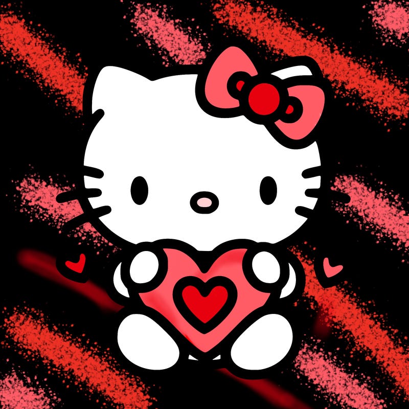 cute hello kitty with heart