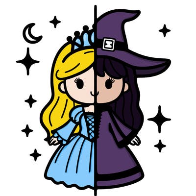 split princess and witch
