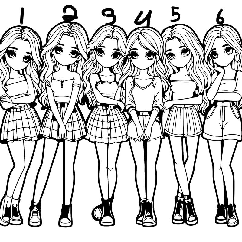 a group of girls realistic