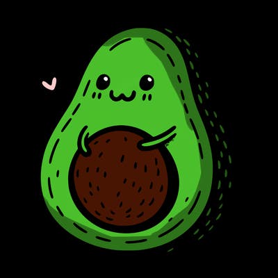 an avocado hugging an avocado