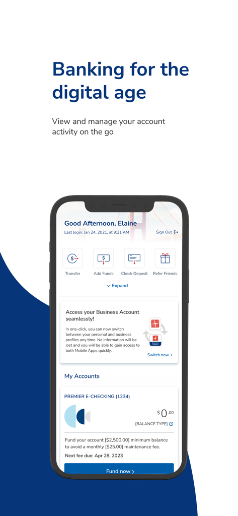 East West Bank BusinessExpress - East West Bank BusinessExpress mobile app dashboard showing account activity and banking features