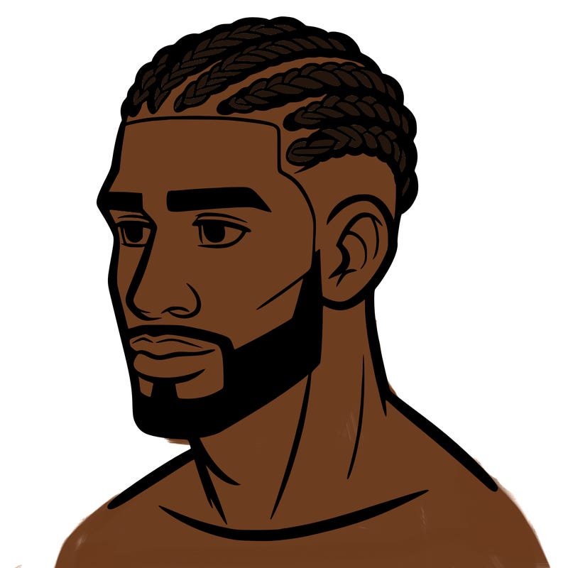 human man with short braids