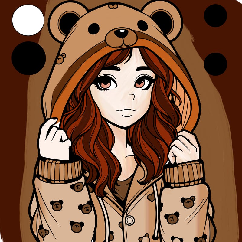 realistic girl in a animal pjs hoodie