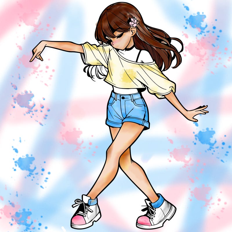 realistic girl danceing