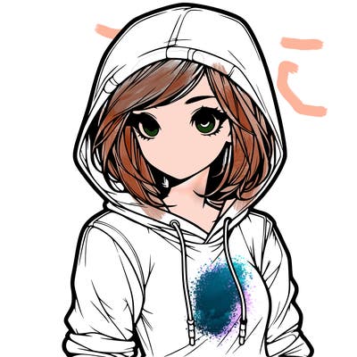 realistic girl with hoodie
