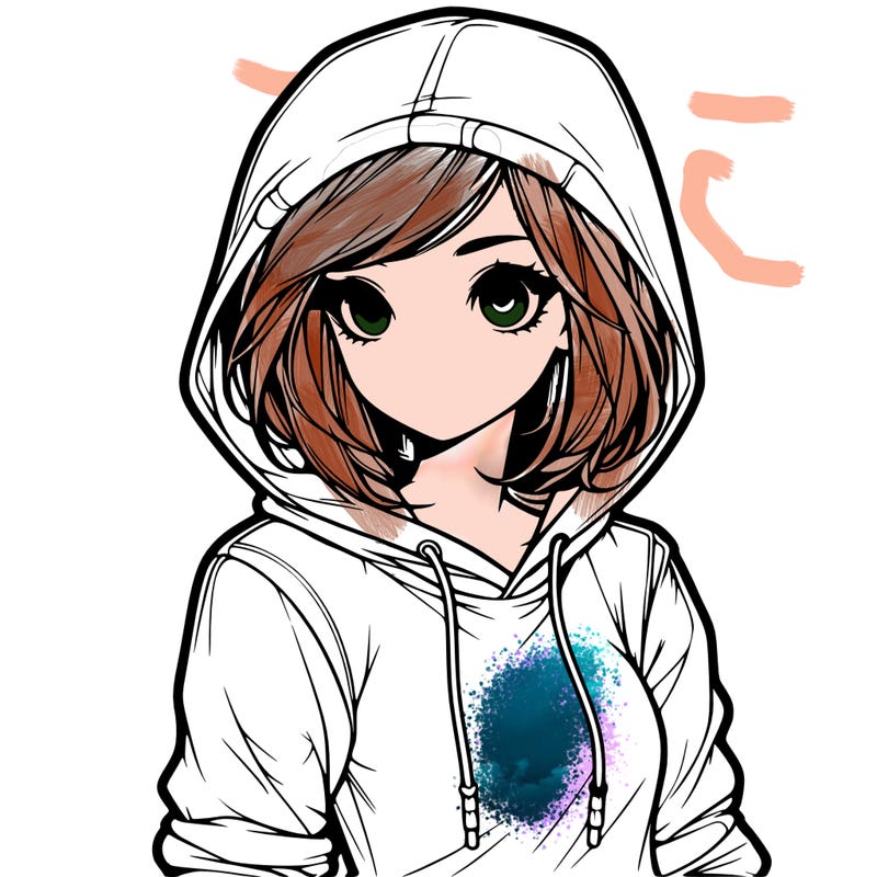 realistic girl with hoodie