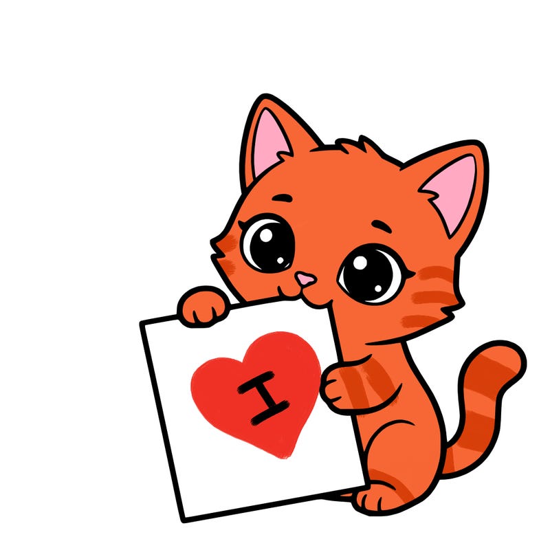 a small cat with a blank sheet of paper in its hand. the cat is sooooooo cute!