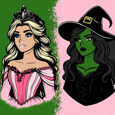 princess and witch realistic