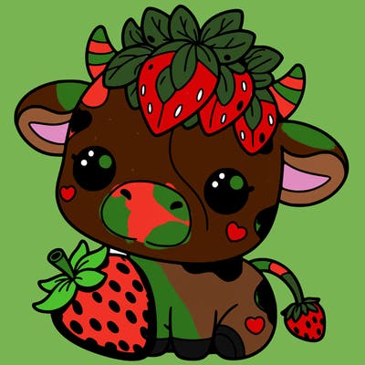 cute strawberry cow