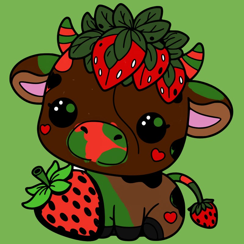 cute strawberry cow