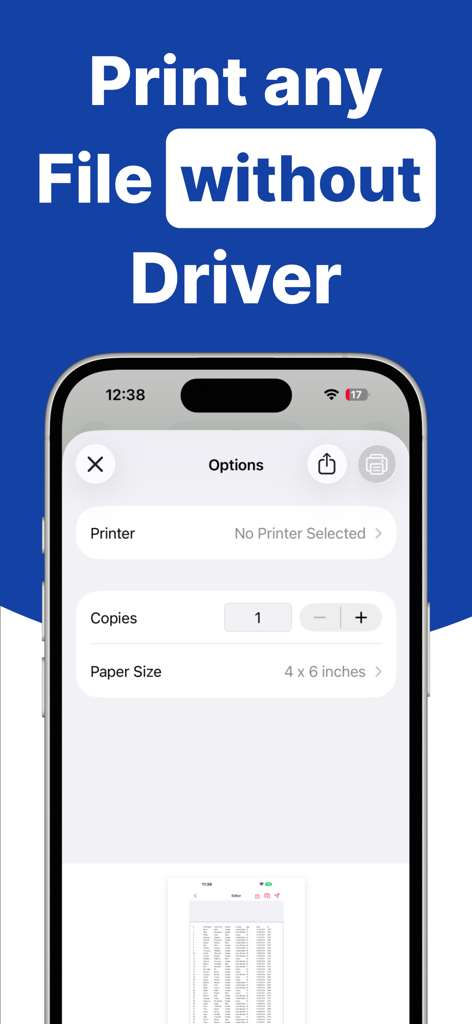HP Smart Printer App • iPrint - HP Smart Printer App showing options to print files from iPhone without a driver