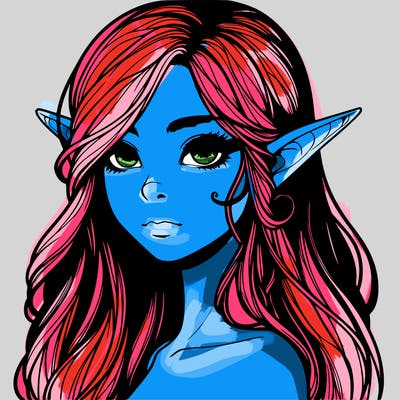 elf girl realistic dark fantasy