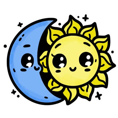moon and sun