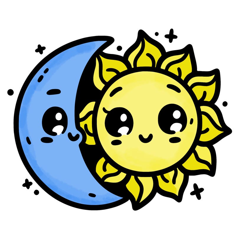 moon and sun