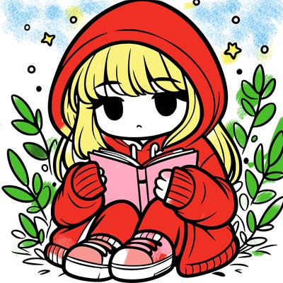 girl in oversized hoodie reading a book