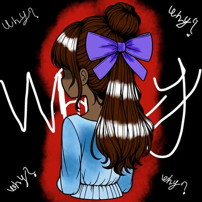 realistic girl  with hip length hair a bun and a big bow on the back of head