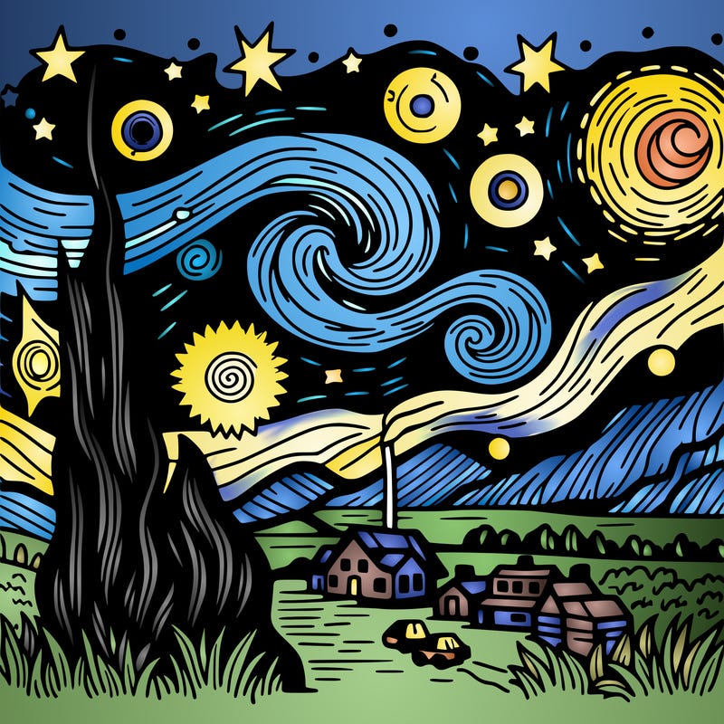 starry night van gogh realistic