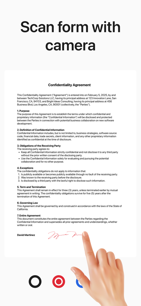 Sign Doc: e-Signature Maker - Escaneo de un documento con una cámara móvil para firma digital