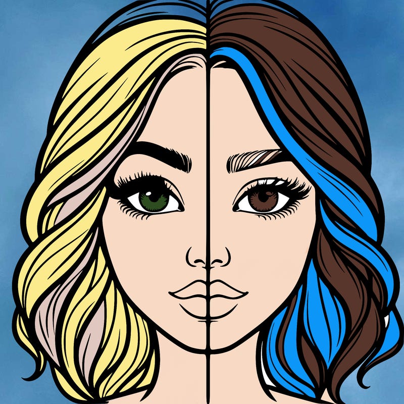 realistic girl split half